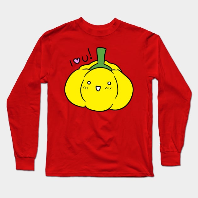 I Love You - Yellow Bell Pepper Long Sleeve T-Shirt by saradaboru